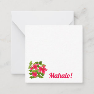 Tropisk Rosa Hawaiian Hibiscus Mahalo Personalize Anteckningskort