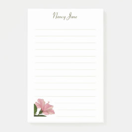 Tropisk Rosa Hibiscus Floral Fotografi Post-it Block