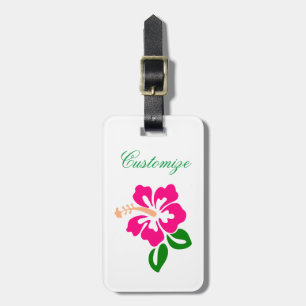 Tropisk Rosa Hibiscus Flower Thunder_Cove Bagagebricka