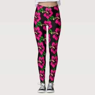 Tropisk Rosa Hibiscus Flower Thunder_Cove Leggings
