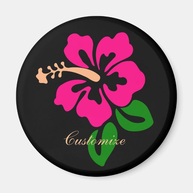 Tropisk Rosa Hibiscus Flower Thunder_Cove Magnet (Framsidan)