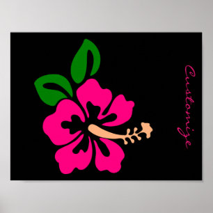 Tropisk Rosa Hibiscus Flower Thunder_Cove Poster