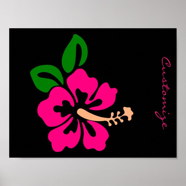 Tropisk Rosa Hibiscus Flower Thunder_Cove Poster (Framsidan)