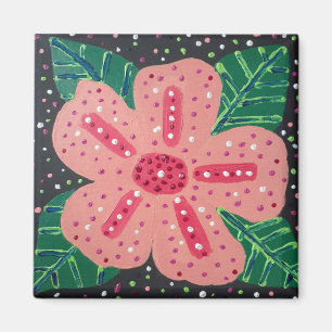Tropisk Rosa Hibiscus Magnet