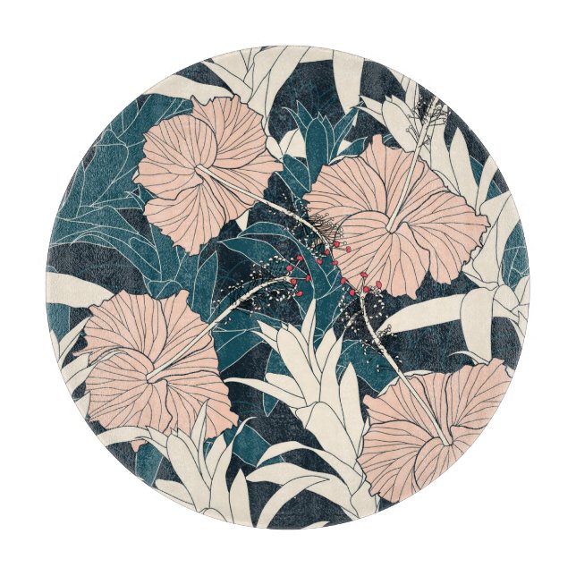 Tropisk rosa hibiscus, mörkens bakgrund (Framsidan)