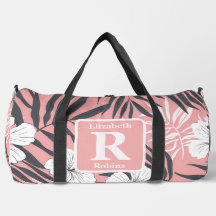 Tropisk rosa hibiscus personlig Monogram