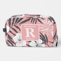 Tropisk rosa hibiscus personlig Monogram