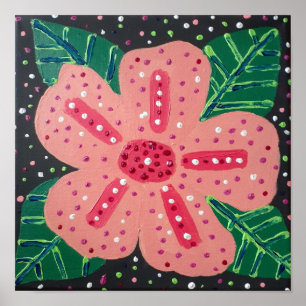 Tropisk Rosa Hibiscus Poster