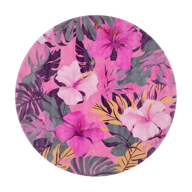 Tropisk Rosa Hibiscus - Utformning av läder och Bl (Framsidan)