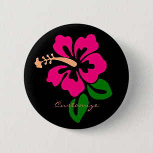 Tropisk rosa hibiskusblomma Thunder_Cove Knapp