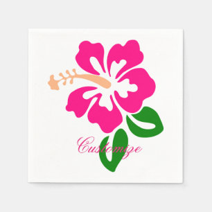 Tropisk rosa hibiskusblomma Thunder_Cove Pappersservett