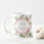 Tropisk Rosa Jul Flamingo Blue Santa Hat Kaffemugg<br><div class="desc">Tropisk Rosa Jul Flamingo Blue Santa Hat Handflatan Träd Coffee Mugg.</div>