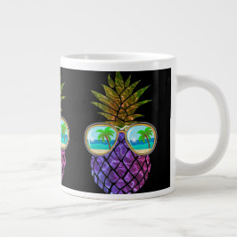 Tropisk rosa lila ananas jumbo mugg