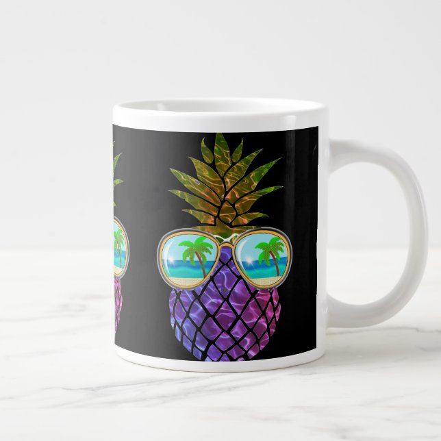 Tropisk rosa lila ananas jumbo mugg (Höger)