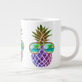 Tropisk rosa lila ananas jumbo mugg