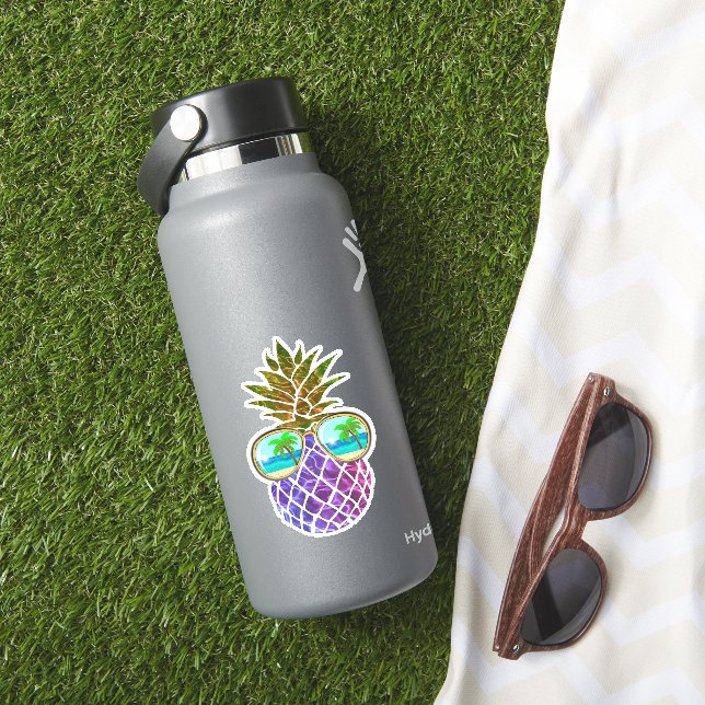 Tropisk rosa lila ananas klistermärken (HydroFlask Insitu)