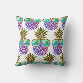 Tropisk rosa lila ananas kudde