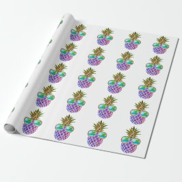 Tropisk rosa lila ananas presentpapper