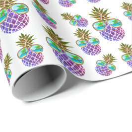Tropisk rosa lila ananas presentpapper