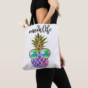 Tropisk rosa lila ananas tygkasse