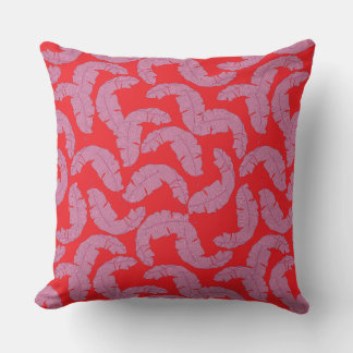 Tropisk Rosa Löv Cushion - Red Decorative Pillow Kudde