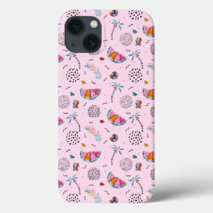 Tropisk Rosa Memphis Stil Mönster