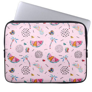 Tropisk Rosa Memphis Stil Mönster Laptop Fodral
