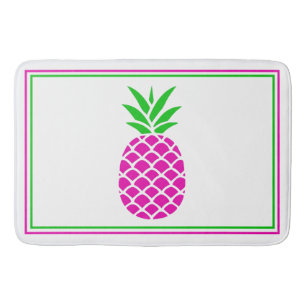 Tropisk Rosa och Grönt Ananas Badrumsmatta