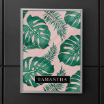 Tropisk Rosa och Grönt Handflatan Löven Mönster &  Poster<br><div class="desc">Den tropiska Rosan och Grönten Handflatan Löv mönster är en levande och livlig utformning som inbegriper inslag av naturen och ett tropiskt estetiskt material. Mönster har en slående kontrast som skapar handflatan och ett övergripande utseende som fångar upp öga. På det hela taget är löv av den tropiska Rosan och...</div>