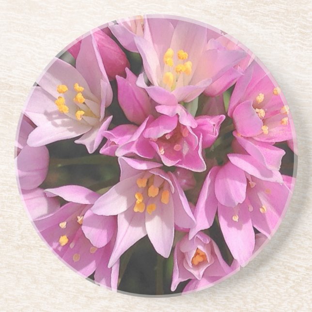 Tropisk Rosa och Gula blommor Underlägg (Framsidan)