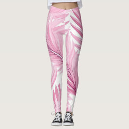 Tropisk Rosa och vita spritdrycker Leggings