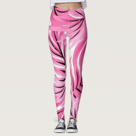 Tropisk Rosa och vita spritdrycker Leggings