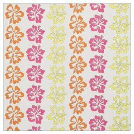 Tropisk Rosa Orange Hawaiian Hibiscus Flowers Tyg