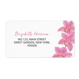Tropisk Rosa Orchid Flower Adress Fraktsedel