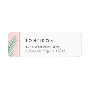 Tropisk rosa returetiketter returadress etikett
