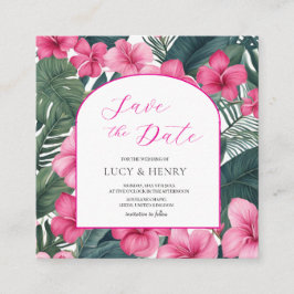 Tropisk Rosa Semesterblomma Tilläggskort
