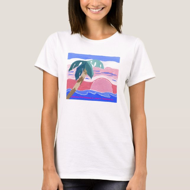 Tropisk rosa soluppgångT-tröja T Shirt (Framsida)