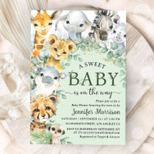 Tropisk Safari Djur i Djungeln Baby Shower