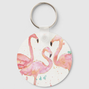 Tropisk sammankomst av Flamingos Nyckelring