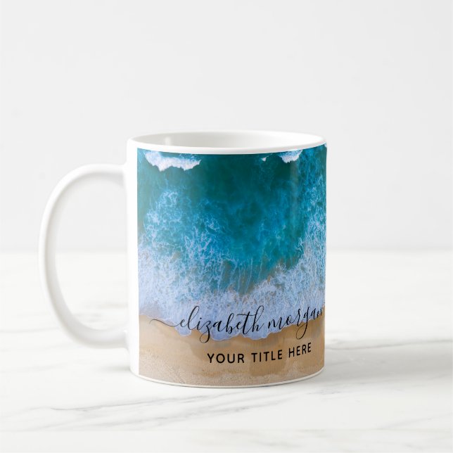 Tropisk sand och stranden Vinkara Namn Kaffemugg (Vänster)