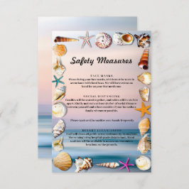 Tropisk sandstrand och snäckor Säkerhetsåtgärder Tilläggskort