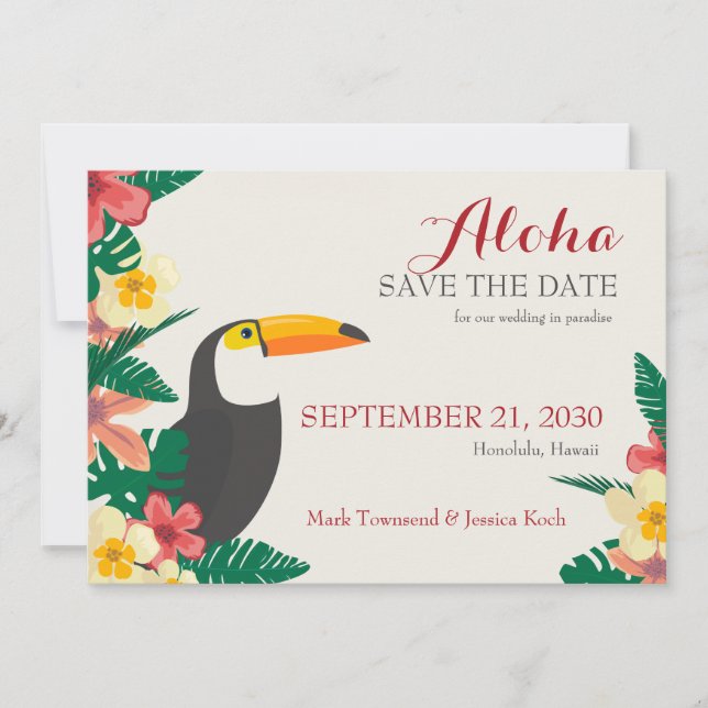 Tropisk Save the Date-annonsering Spara Datumet (Framsida)