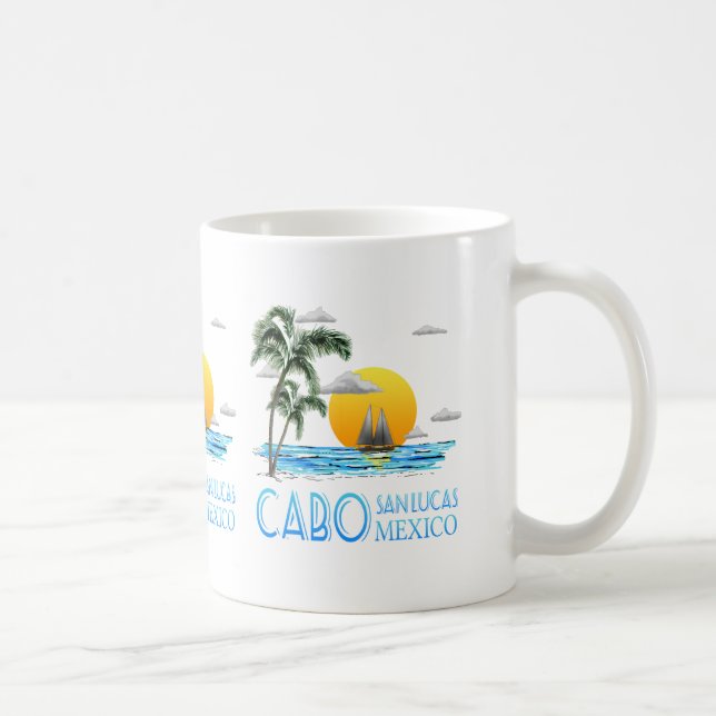 Tropisk segelsedel Cabo San Lucas Mexiko Kaffemugg (Höger)