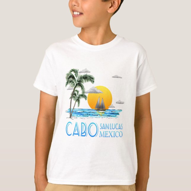 Tropisk segelsedel Cabo San Lucas Mexiko T-shirt (Framsida)