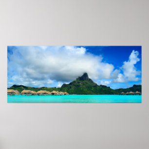 Tropisk semesterort på Bora Bora affischpanorama Poster