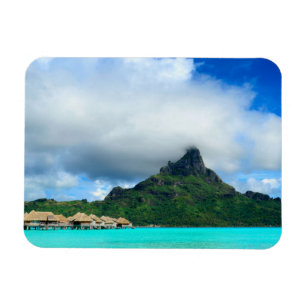 Tropisk semesterort på Bora Bora den rektangulär Magnet