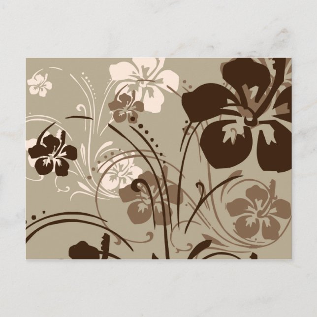 Tropisk serenad (brun) vykort (Framsida)