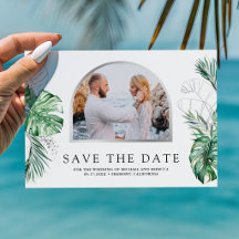 Tropisk Silver Monstera Palm Foto Bröllop