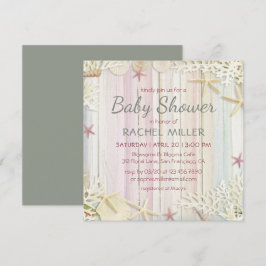 Tropisk skals strand Baby Shower Inbjudningar