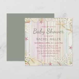 Tropisk skals strand Baby Shower Inbjudningar